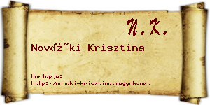 Nováki Krisztina névjegykártya